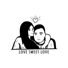 couple in love. vector. sketch. eps