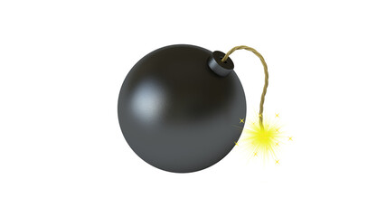 Bomb isolated on white background. 3D Illustration.