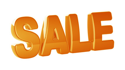 Sale on white background. 3D illustration.