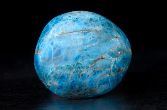 Blue apatite palm stone