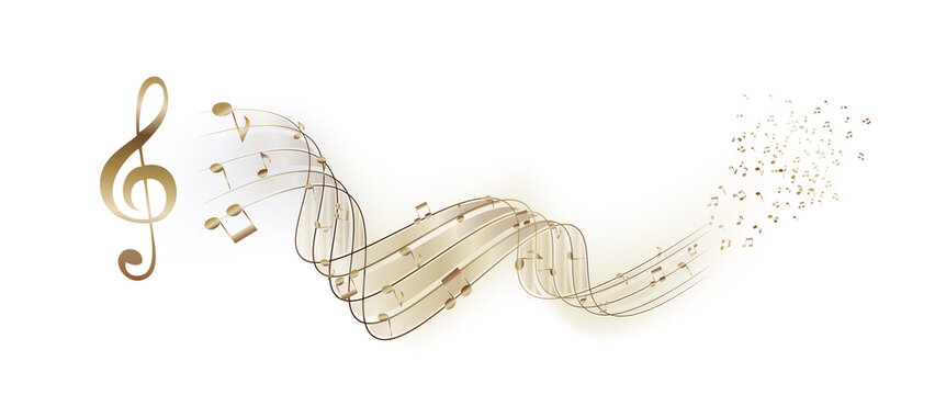Soaring musical notes on the stave. Vector Illustration. EPS