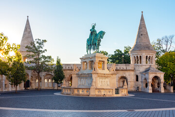 Statue of St. Stephen in Fisherman's Bastion, Budapest, Hungary