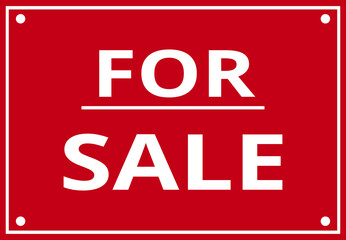 Real estate red for sale sign