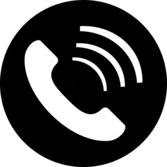 Phone call icon, isolated on black background