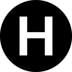 Obraz premium H Hospital Square icon, medical clinic sign