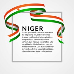 Obraz premium ribbon shape niger flag background template