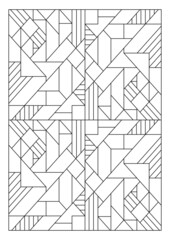 Portrait coloring pages for adults. Abstract illustration. Geometric composition. Black and white patterns. EPS8 file. Coloring-#340