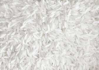 Close up picture of Basmati rice, selective focus.