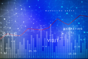 2d rendering Stock market online business concept. business Graph 
