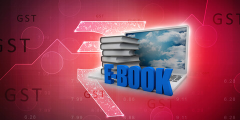 3d rendering Banking concept: E-book 