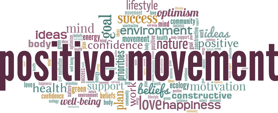 Positive Movement vector illustration word cloud isolated on white background.