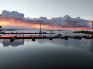sunrise over the lake