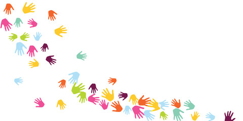 Creative kids handprints preschool education concept background