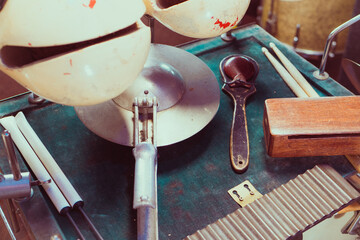 Vintage Antique drums from old drum kit