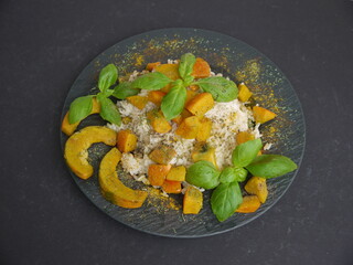 Kürbis mit Reis