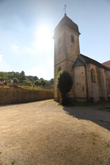 The village church of the small French town of Vieilley. Vieilley is a commune in the Doubs department of France.