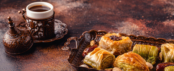 Traditional turkish, arabic sweets baklava