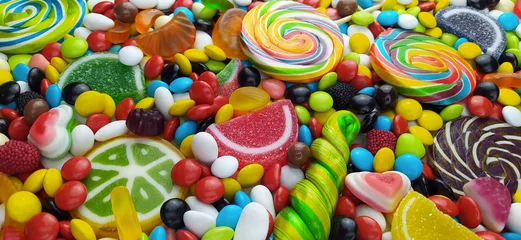 Rolgordijnen colorful lollipop candy © mehizm