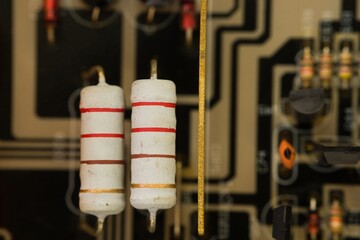 Detail of electronic components for background.