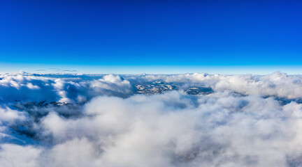 Fototapeta premium Aerial view of the mystical landscape of a winter
