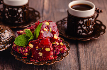 Turkish Delight and Traditional Turkish Coffee.