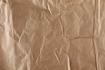 Wrinkly blank shopping paper bag texture and background 