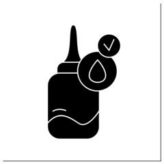 Serum glyph icon. Asian moisturizing beauty product with liquid drop. Skincare,water balance, anti-age routine and effective cosmetic solution.Filled flat sign. Isolated silhouette vector illustration