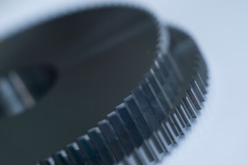 Saw blades, cutting tools background.