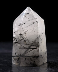 Tourmalated quartz crystal tower