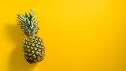 Pineapple on yellow background 