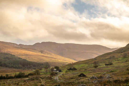 Rain coming in at the Bluestack Mountains between Glenties and Ballybofey in County Donegal - Ireland