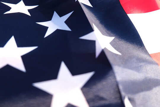 Details of an american flag symbolizing democracy and freedom