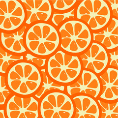 Orange Pattern Background. Fruit Vector Illustration.
