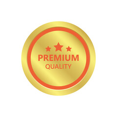 High quality golden badge with five stars