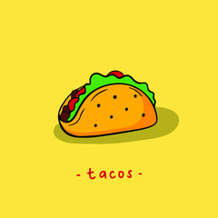 Tacos Symbol. Delicious Food Vector Illustration.