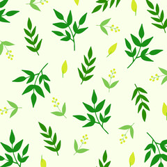 Leaves Floral Pattern Background. Botanical Vector Illustration.