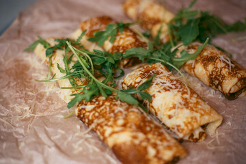 pancakes with salmon