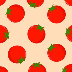 Tomato Pattern Background. Fruit Vector Illustration.