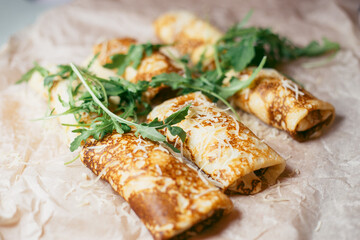 pancakes with salmon