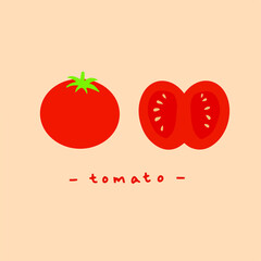 Red Tomato Symbol Design. Fruit Vector Illustration.