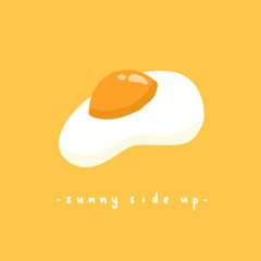 Sunny Side Up Symbol. Delicious Food Vector Illustration.
