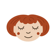 Baby girl face icon design. Vector illustration.