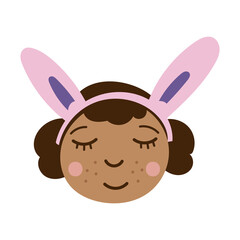 Baby girl face icon design. Vector illustration.