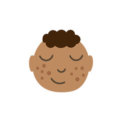 Baby boy face icon design. Vector illustration.