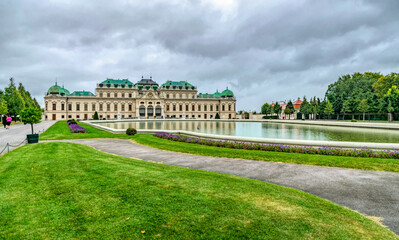 Garden and Belvedere Palace in Vienna, Austria