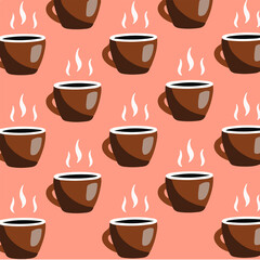 Coffee Pattern Background. Social Media Post. Vector Illustration.