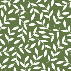 Naklejka na ściany i meble Leaf Pattern Background. Social Media Post. Floral Vector Illustration.