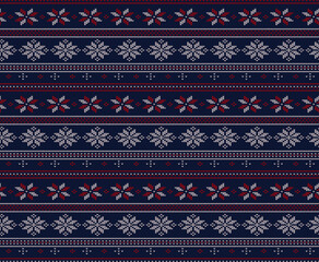 Vector Ugly sweater traditional Christmas seamless knit stitch pattern for textiles.