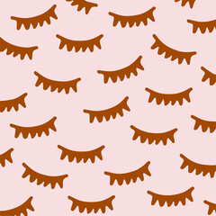 Eyelashes Pattern Background. Vector Illustration.