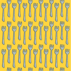 Spoon and Fork Pattern Background. Social Media Post. Vector Illustration.